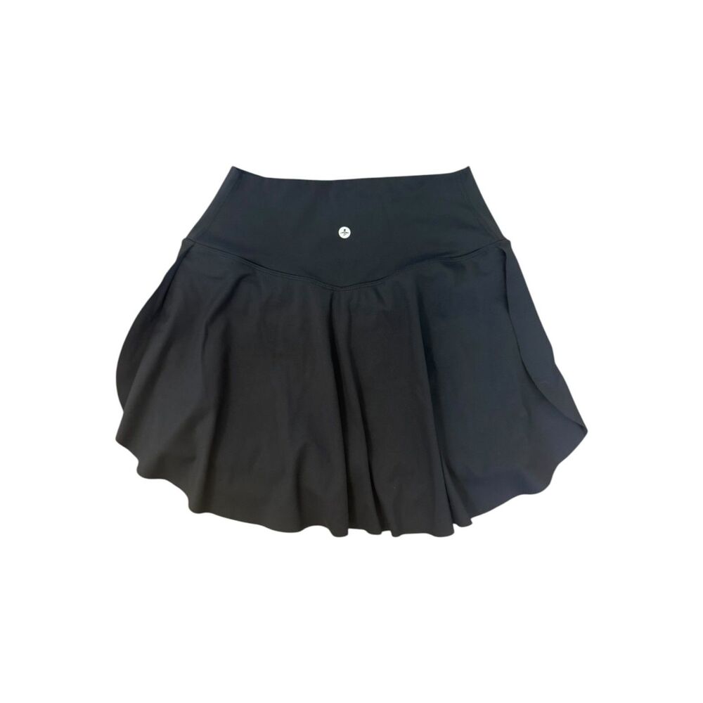 Halara Black Crossover High Waisted 2-in-1 Flared Tennis Skort Skirt Size Small - Picture 2 of 6